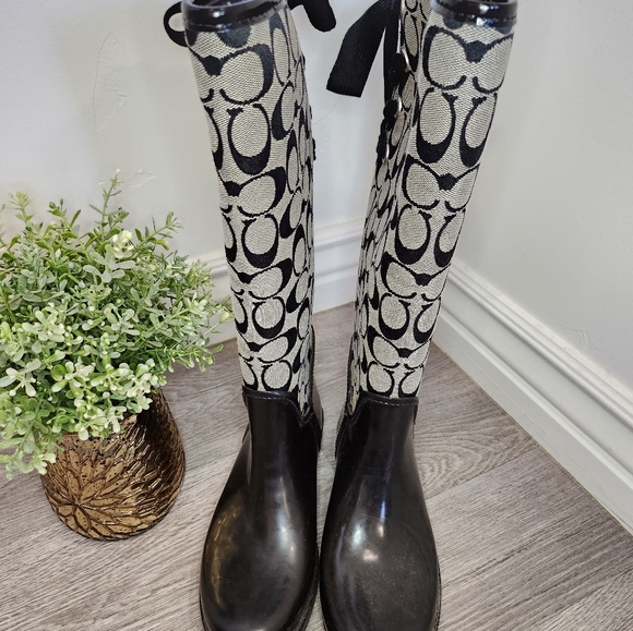 Coach logo canvas Rain boot - Picture 3 of 12